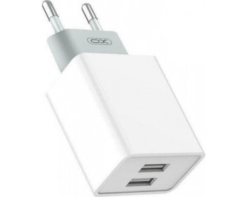 Usams 2x USB Wall Adapter Λευκό (T24)