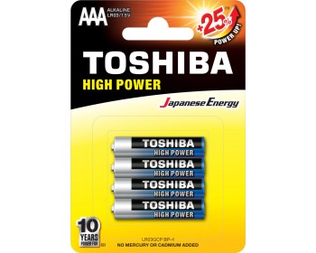 Toshiba High Power Αλκαλικές Μπαταρίες AAA 1.5V 4τμχ